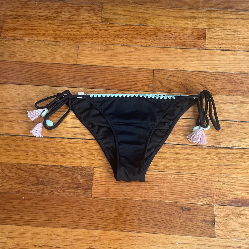 Victoria’s Secret the teeny Bikini black bikini Bottoms with Tassels